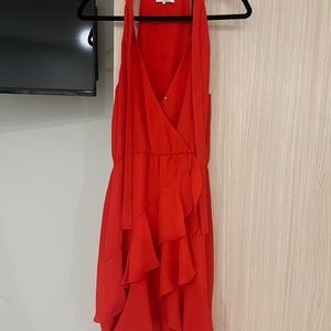 Red Parker dress with Ruffle